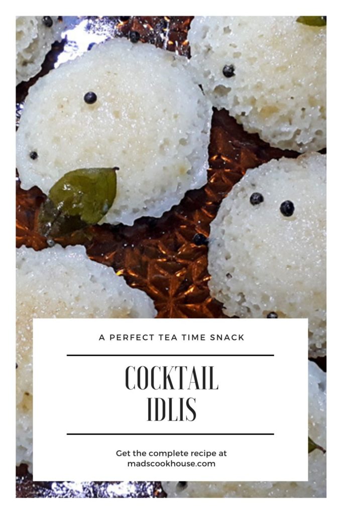 A perfect tea-time snack, Cocktail Idlis are hit with friends and family. Healthy and ready in minutes, they work great in the tiffin for kids too.