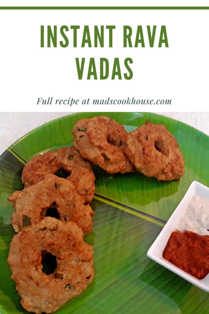 Craving some vadas? Now you don't have to wait to soak the dals overnight. Try out these Instant Rava Vadas that are crisp on the outside and soft inside.