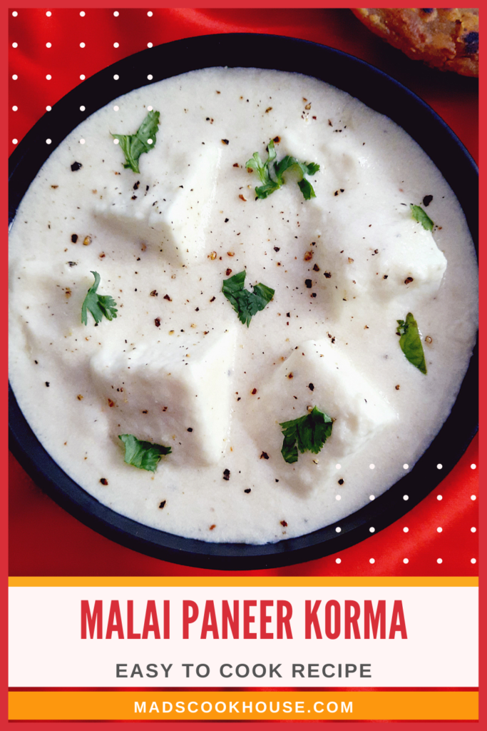 Malai Paneer Korma easy to cook recipes