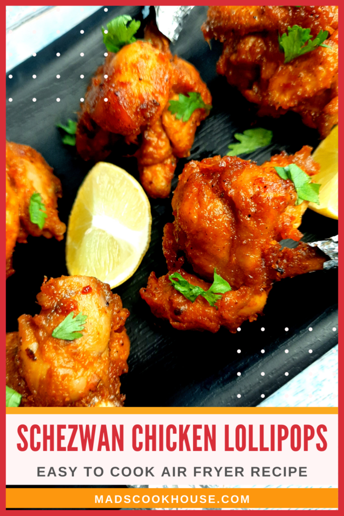 Air-Fried Schezwan Chicken Lollipops Recipe | Schezwan Drums of Heaven