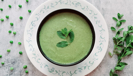 Vegan Green Pea Mint Soup