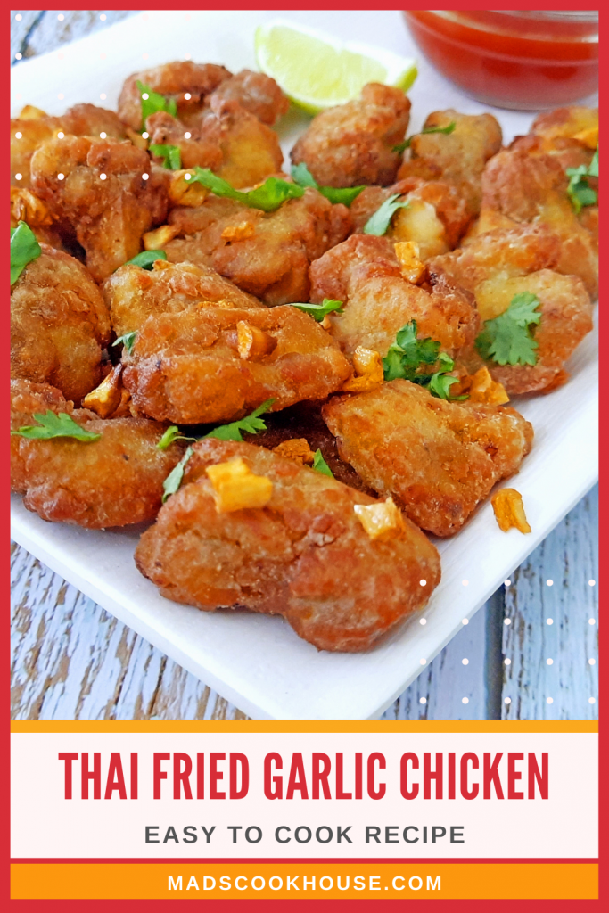 Crispy and juicy chicken pieces flavored with garlic and coriander. The Thai Fried Garlic Chicken is absolutely lip-smacking. Check out my quick and easy version of the popular Thai street food.
