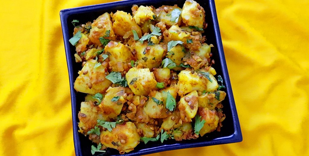 Chatpate Dhania Aloo (Coriander Potatoes) Recipe Mads' Cookhouse