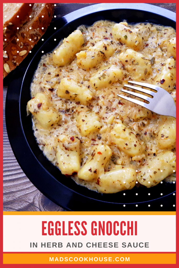 Eggless Gnocchi in Herb & Cheese Sauce

