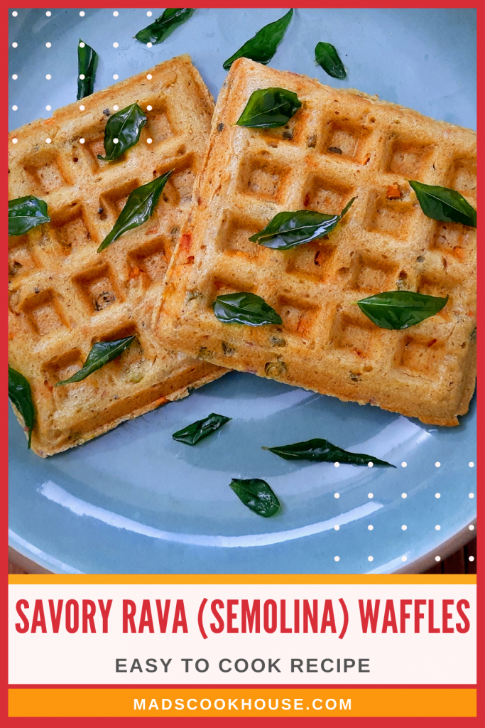 Savory Rava (Semolina) Waffles