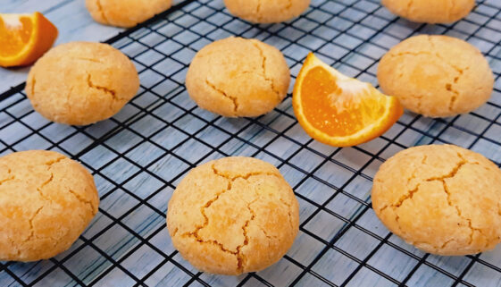 Eggless Orange Crinkle Cookies