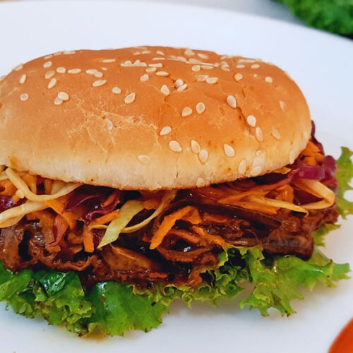 BBQ Pulled Banana Peel Burger Recipe Mads' Cookhouse