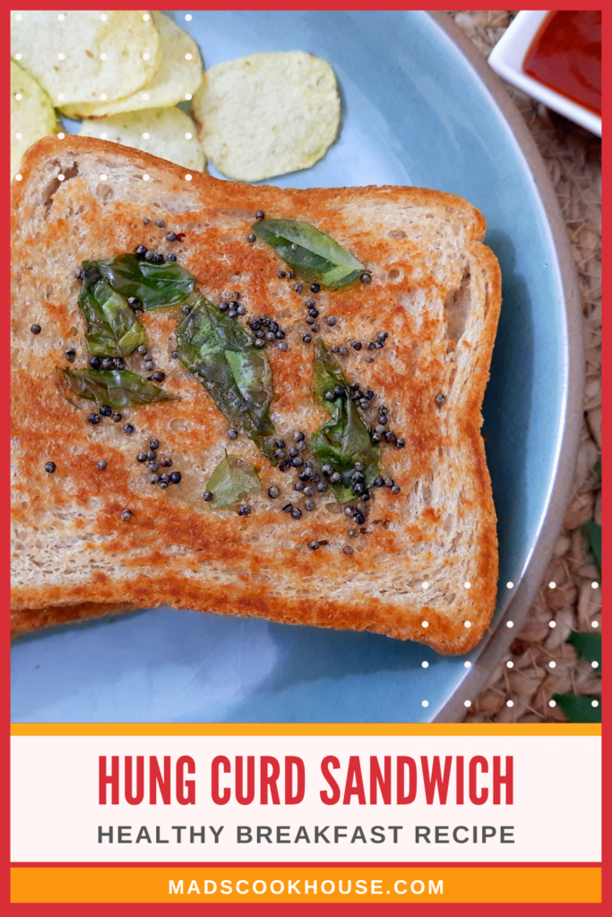 Hung Curd Sandwich Healthy Break Recipe