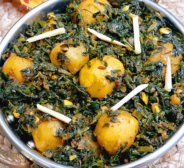 Lasooni Roti Lasooni Aloo Methi (Potatoes & Fenugreek Leaves) Recipe - Mads' Cookhouse